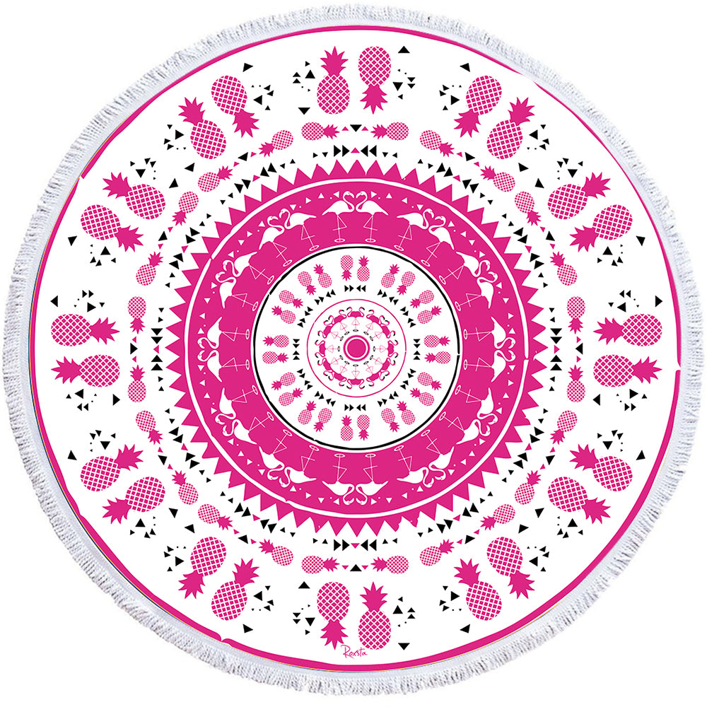 In A Pink Fit Round Towel