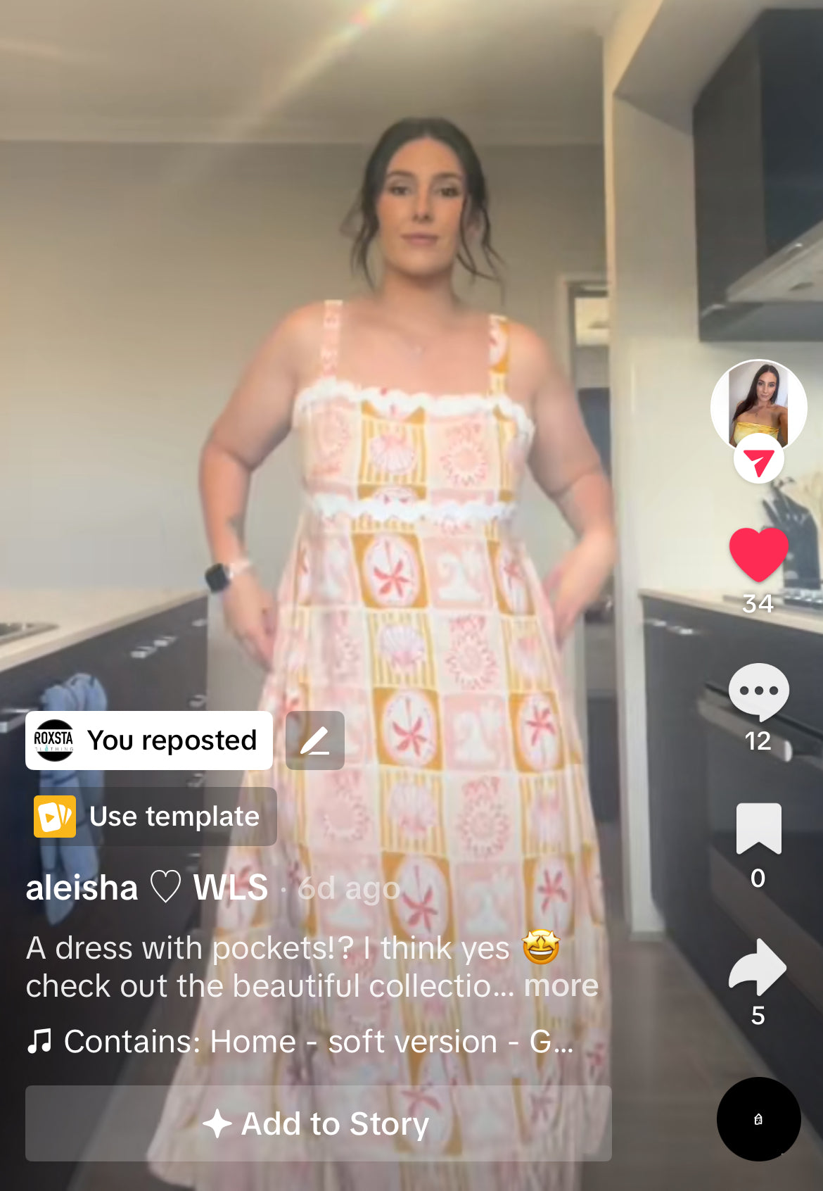 TikTok Influencer Aleisha WLS in our Faith Maxi Dress
A vibrant two-piece set featuring a geometric design of colorful palm trees, waves, and sun in dreamy hues of blush, rose, rust, and yellow. Flowing Maxi dress with taped bust detail and pockets.