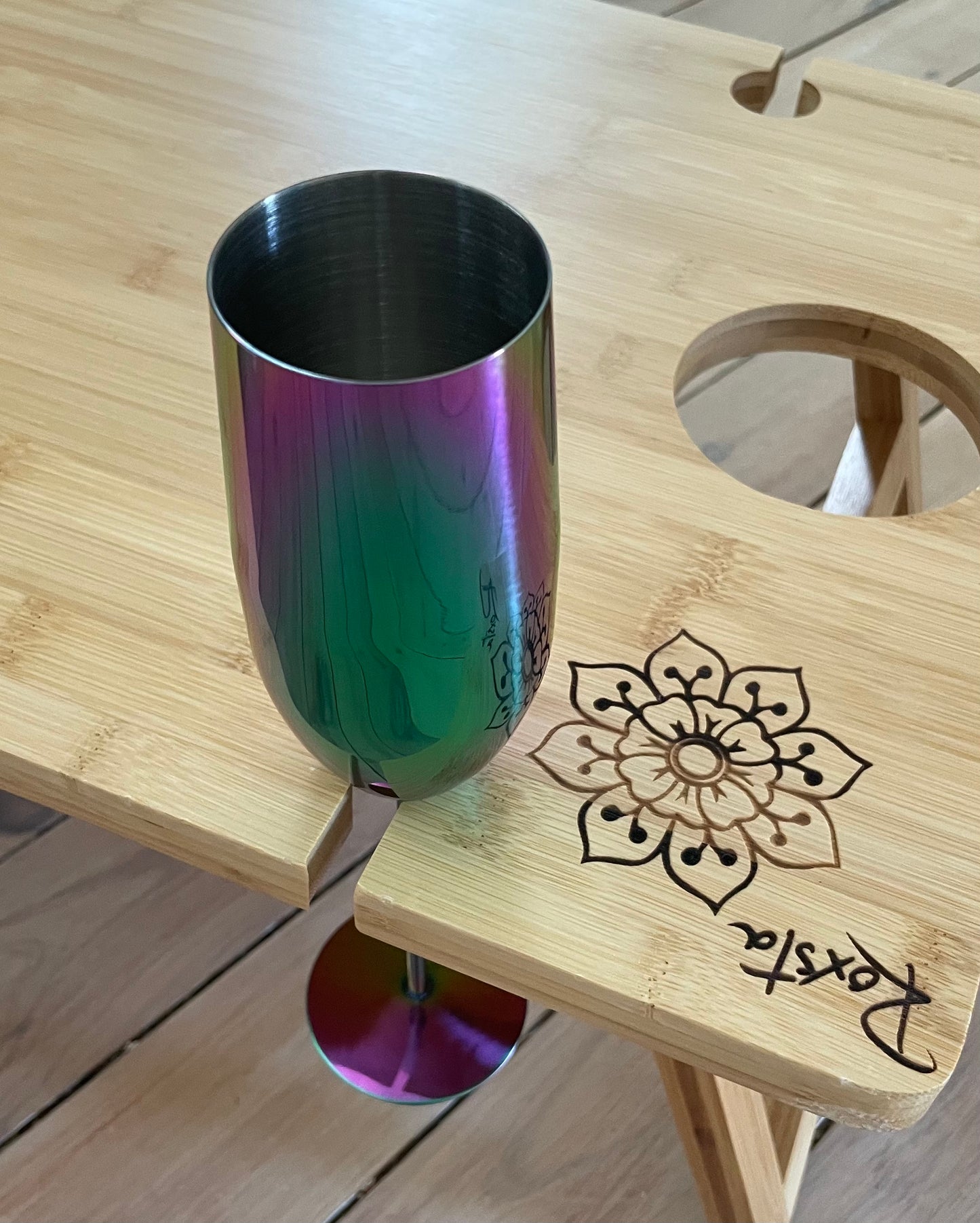 Stainless Steel Sparkling Wine Flute Rainbow Set of 2
