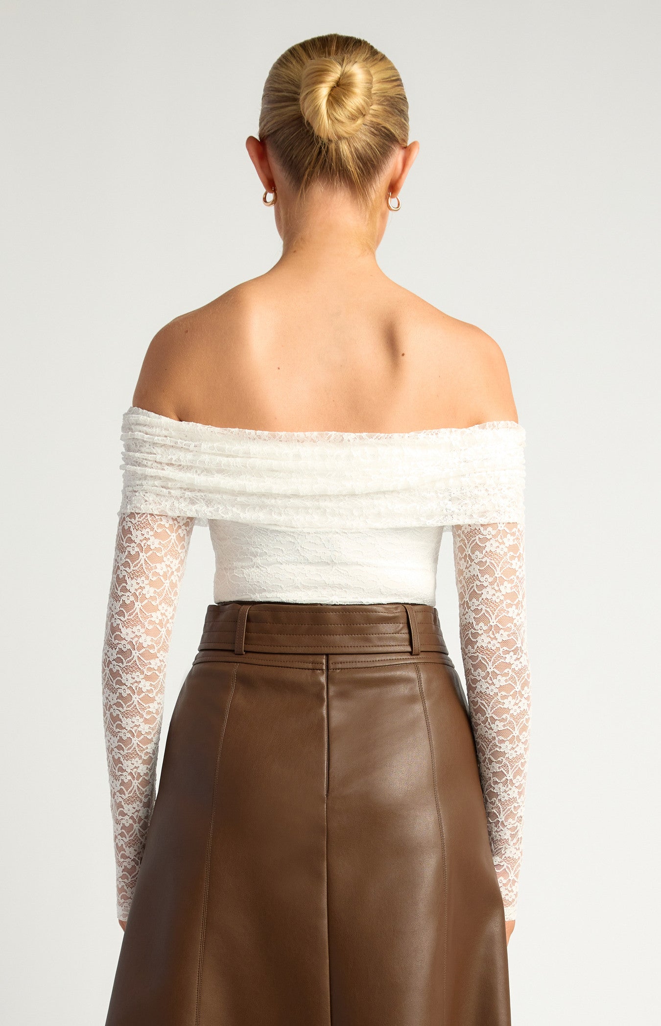 Candice Long Sleeve Bodysuit in White