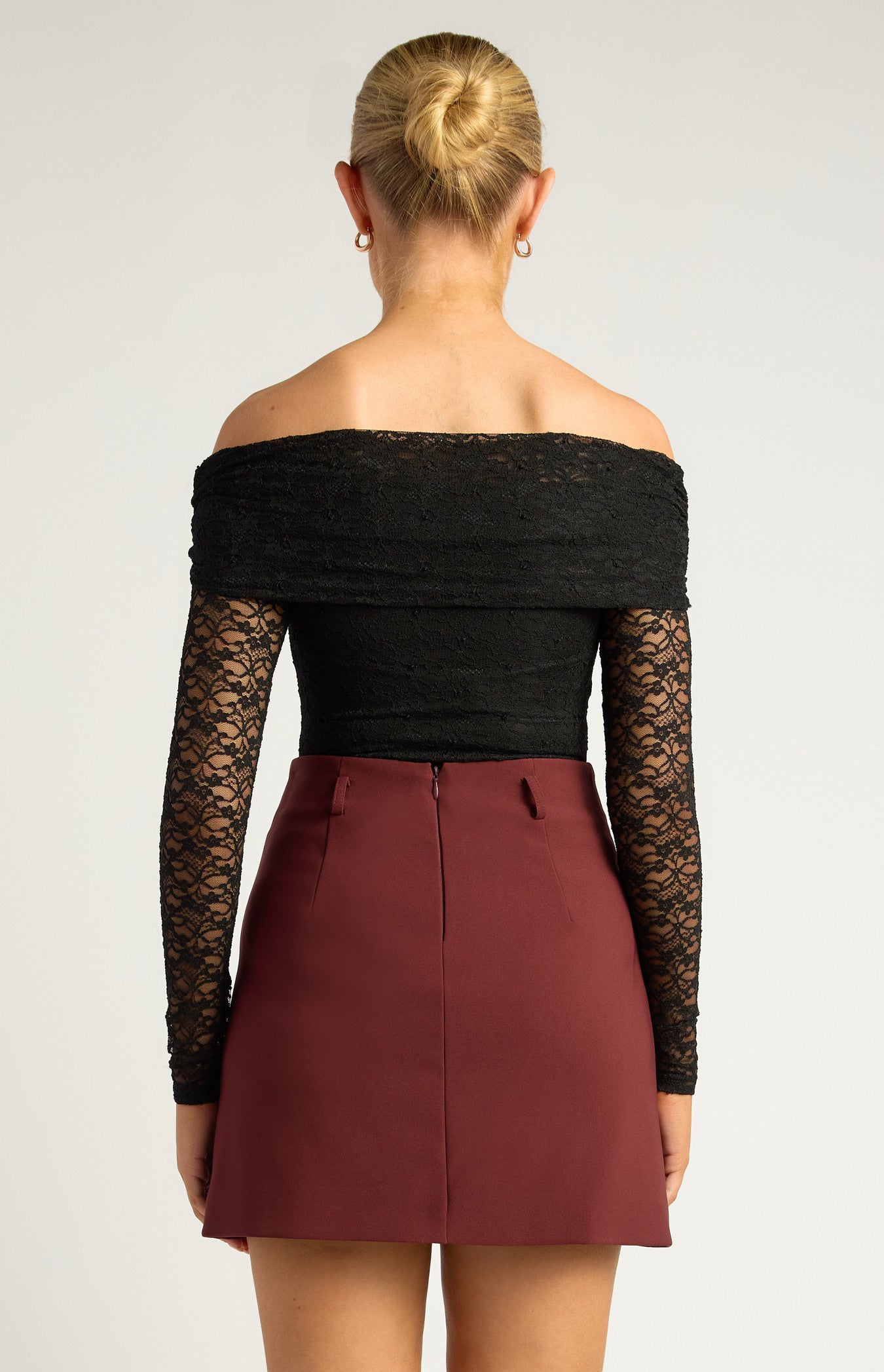 Candice Lace Long Sleeve Bodysuit Black