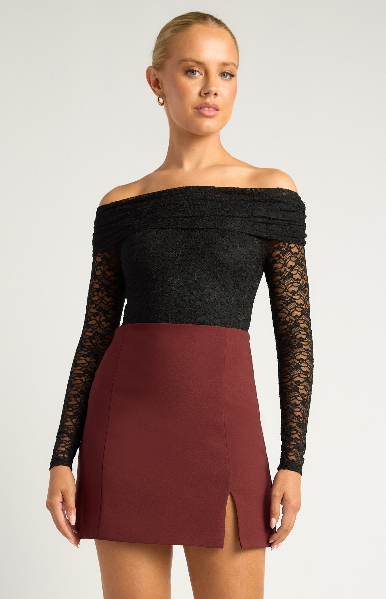 Candice Lace Long Sleeve Bodysuit Black